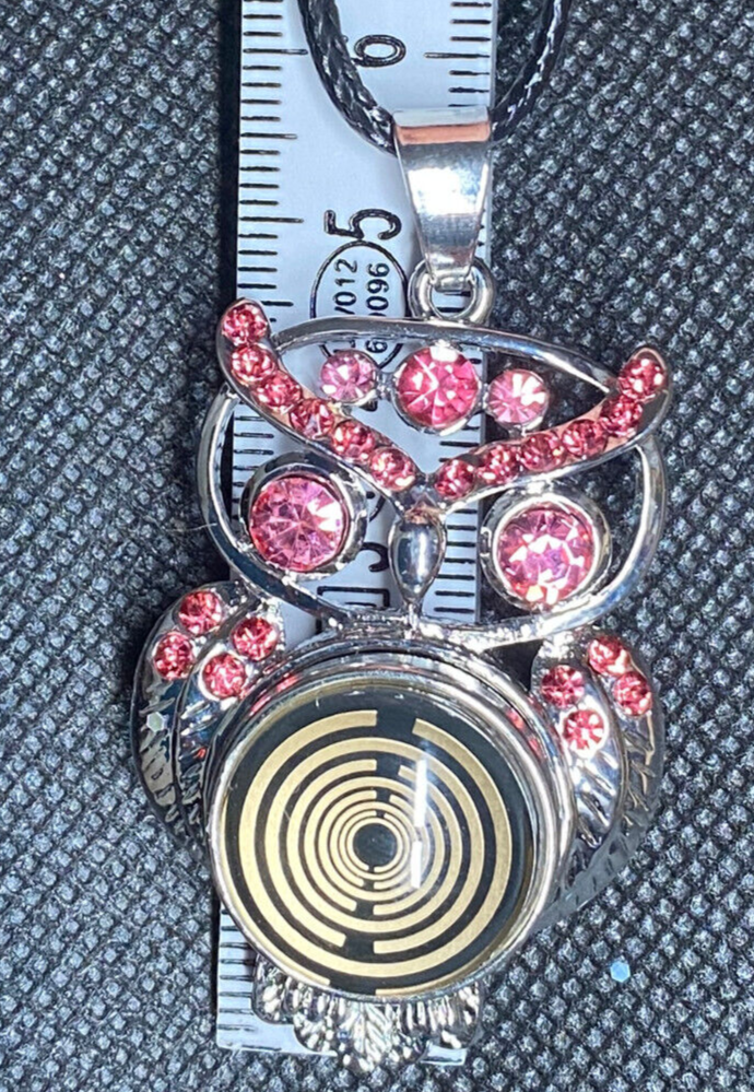 Amulett 2er-Set – Eule mit 2 Stück Wechseldruckknopf – goldlegiert / schwarz – Produktansicht 1