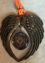 Amulett – Sri Yantra – 25 mm / goldlegiert / schwarz – Produktansicht 1