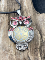Amulett 2er-Set – Eule mit 2 Stück Wechseldruckknopf – goldlegiert / schwarz – Produktansicht 1