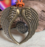 Amulett – Blume des Lebens – 25 mm / goldlegiert / schwarz – Produktansicht 1