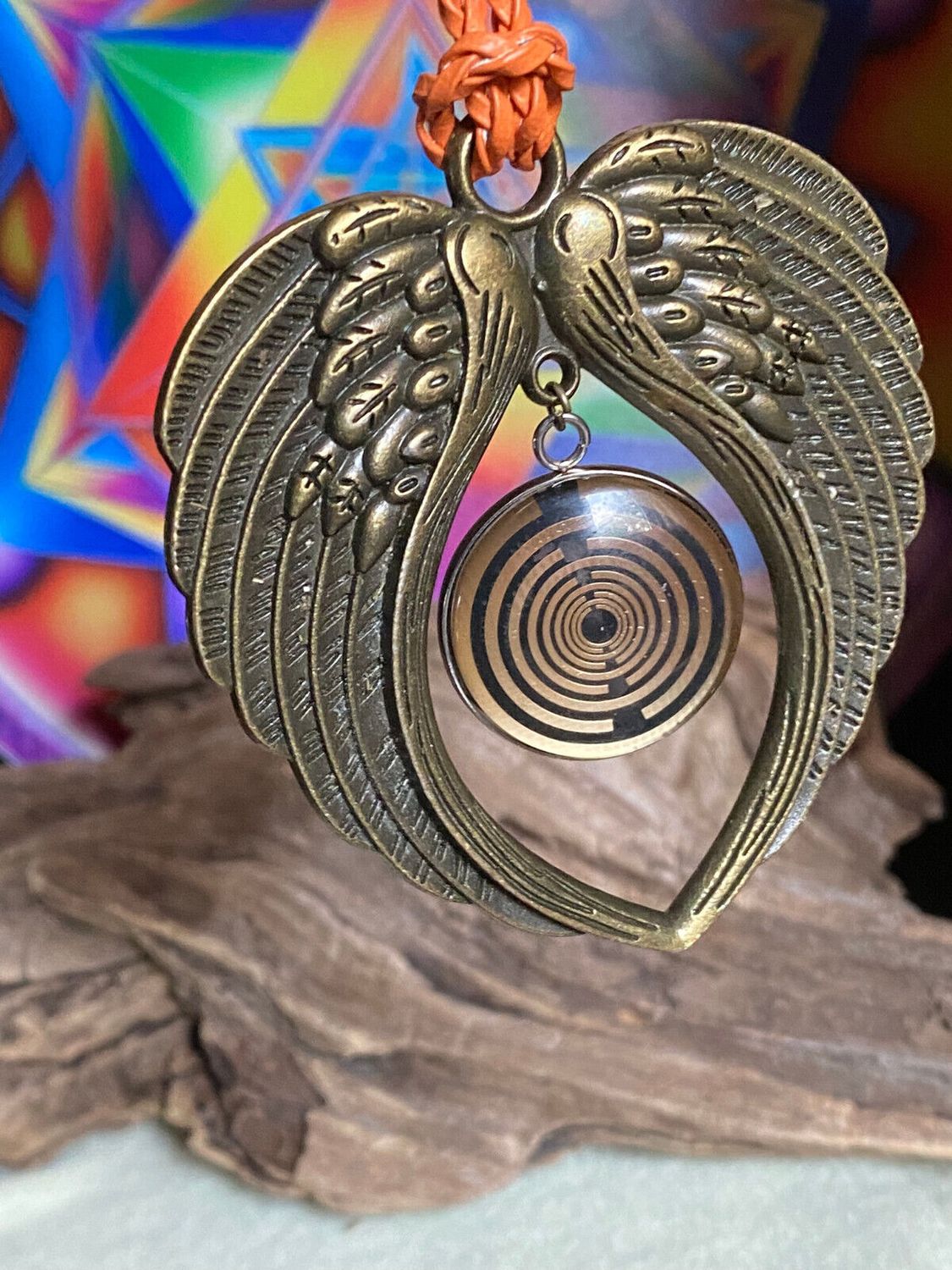 Amulett – Lakhovsky MWO – 25 mm / goldlegiert / schwarz – Produktansicht 1
