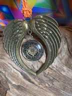 Amulett – Sri Yantra – 25 mm / goldlegiert / schwarz – Produktansicht 1
