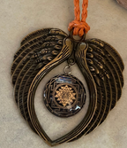 Amulett – Sri Yantra – 25 mm / goldlegiert / schwarz – Produktansicht 1
