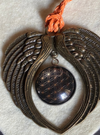 Amulett – Blume des Lebens – 25 mm / goldlegiert / schwarz – Produktansicht 1