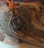 Amulett – Blume des Lebens – 25 mm / goldlegiert / schwarz – Produktansicht 1