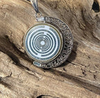 Amulett 2er-Set – Dreh – /Wende – Medaillon Mond – Lakhovsky MWO + Dodecagram – 25 mm / zinnlegiert – Produktansicht 1