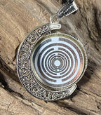 Amulett 2er-Set – Dreh – /Wende – Medaillon Mond – Lakhovsky MWO + Dodecagram – 25 mm / zinnlegiert – Produktansicht 1