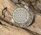 Amulett 2er-Set – Dreh – /Wende – Medaillon Mond – Lakhovsky MWO + Dodecagram – 25 mm / zinnlegiert – Produktansicht 1
