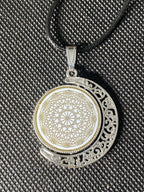 Amulett 2er-Set – Dreh – /Wende – Medaillon Mond – Lakhovsky MWO + Dodecagram – 25 mm / zinnlegiert – Produktansicht 1