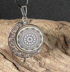 Amulett 2er-Set – Dreh – /Wende – Medaillon Mond – Lakhovsky MWO + Dodecagram – 25 mm / zinnlegiert – Produktansicht 1