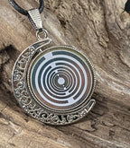 Amulett 2er-Set – Dreh – /Wende – Medaillon Mond – Lakhovsky MWO + Dodecagram – 25 mm / zinnlegiert – Produktansicht 1