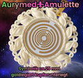 Amulett – Resin Harz Art – Lakhovsky MWO – 25 mm / goldlegiert / weiß – Produktansicht 1
