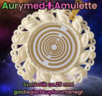 Amulett – Resin Harz Art – Lakhovsky MWO – 25 mm / goldlegiert / weiß – Produktansicht 1