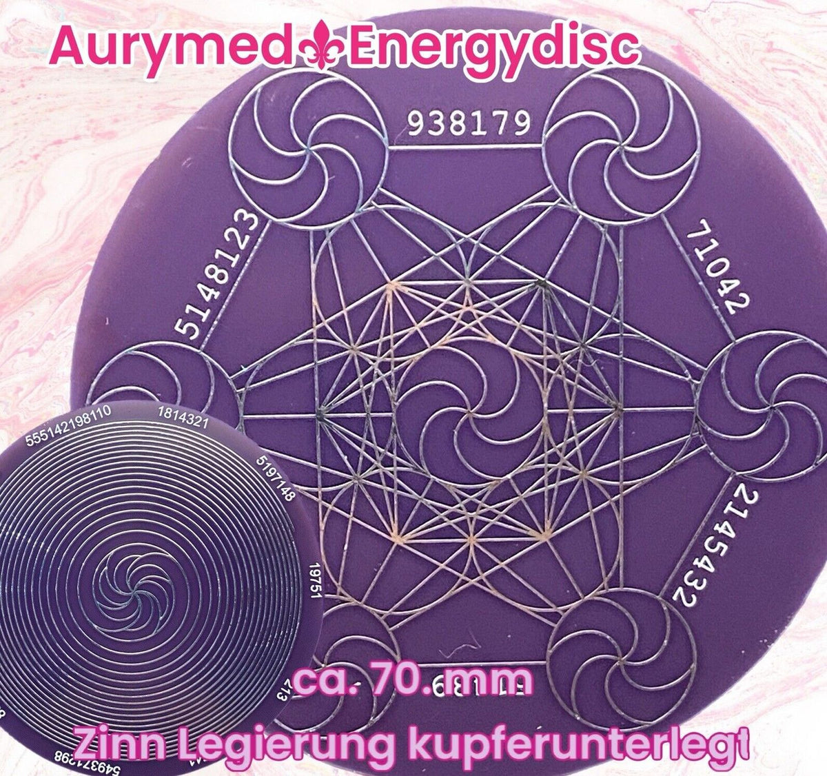 70 mm Discs – Metatron & Bifilar-Fermat – Farbe, Legierung und Stückzahl wählbar – Bild 2