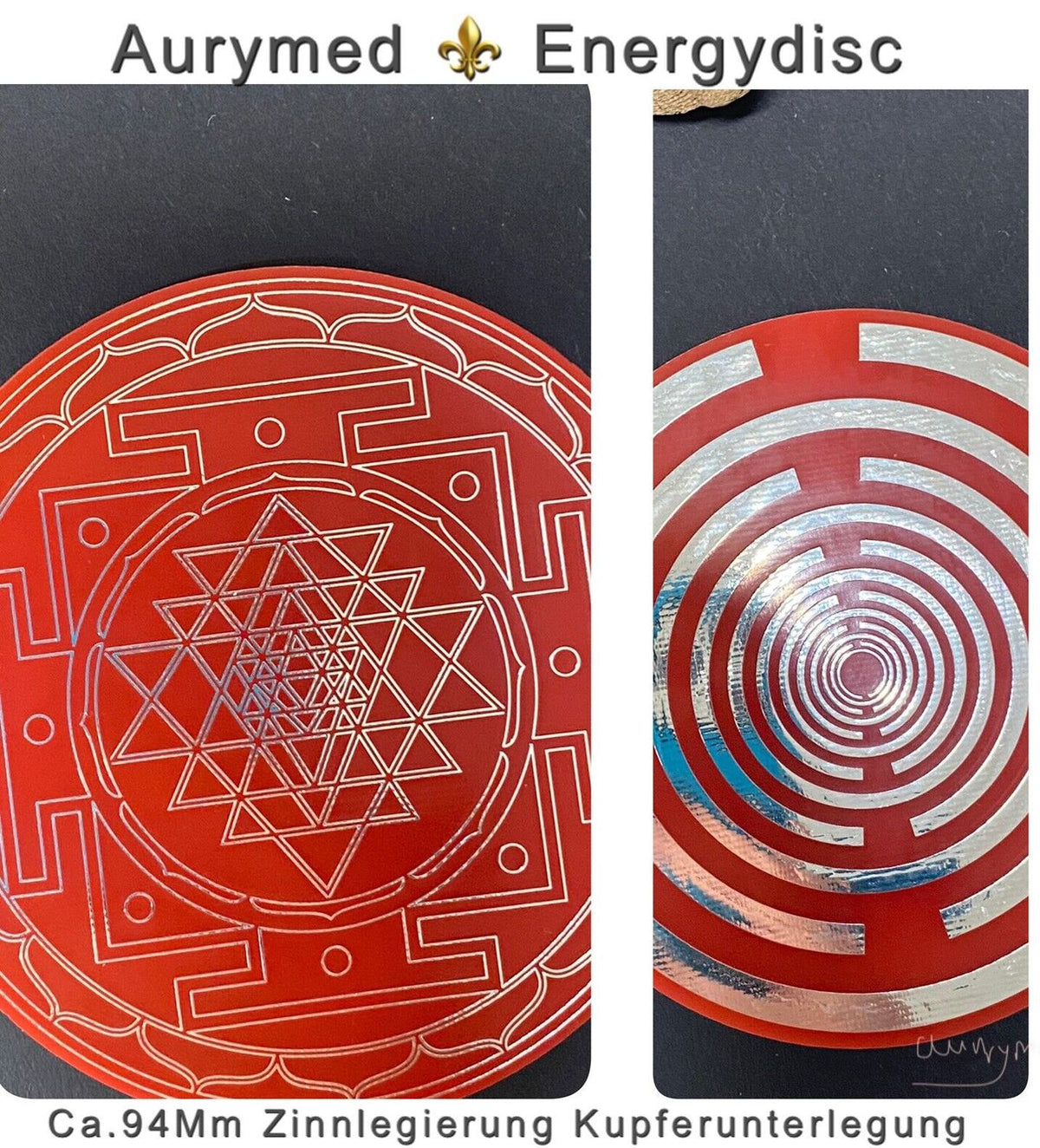 94 mm Discs – Lakhovsky MWO & Sri Yantra – Farbe, Legierung und Stückzahl wählbar – Galerie