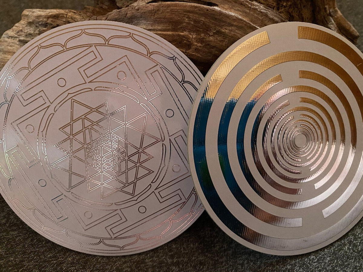 94 mm Discs – Lakhovsky MWO & Sri Yantra – Farbe, Legierung und Stückzahl wählbar – Galerie