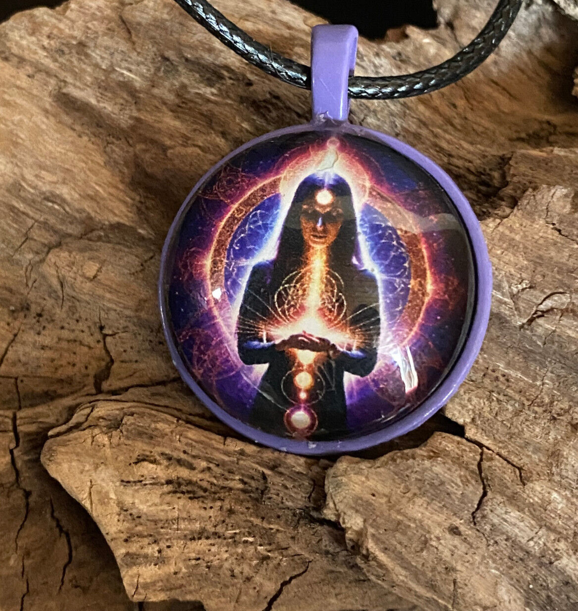 Amulett – lila flieder – 25 mm / lila – Produktansicht 1