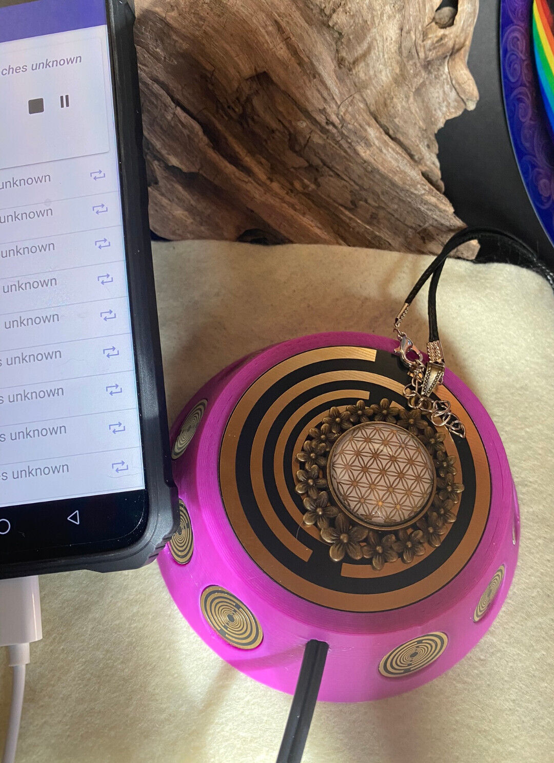 69 mm VibraNex UFO – pink, Oberflächenplatte goldlegiert – Produktansicht 1