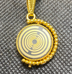 Amulett – Dreh – /Wende Anhänger goldfarben – Lakhovsky MWO – 16 mm / goldlegiert / schwarz – Produktansicht 1