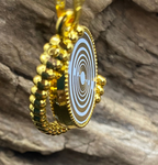 Amulett – Dreh – /Wende Anhänger goldfarben – Lakhovsky MWO – 16 mm / goldlegiert / schwarz – Produktansicht 1