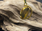 Amulett – Dreh – /Wende Anhänger goldfarben – Lakhovsky MWO – 16 mm / goldlegiert / schwarz – Produktansicht 1