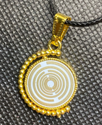 Amulett – Dreh – /Wende Anhänger goldfarben – Lakhovsky MWO – 16 mm / goldlegiert / schwarz – Produktansicht 1