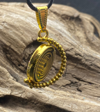 Amulett – Dreh – /Wende Anhänger goldfarben – Lakhovsky MWO – 16 mm / goldlegiert / schwarz – Produktansicht 1
