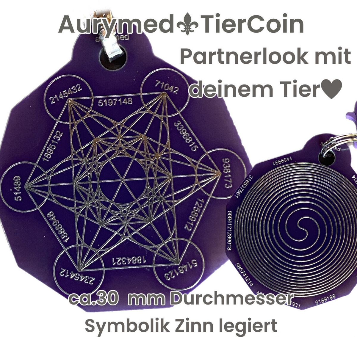 AURYMED Animal Tier Coin Flieder / Lila – Beispiel 1