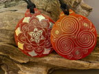 Amulett – Ich bin – Merkaba – Triskele rot mit zinnlegiert ca. 48mmx52 mm – Produktansicht 1