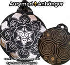 Amulett – Ich bin – Merkaba – Triskele schwarz mit zinnlegiert ca. 48mmx52 mm – Produktansicht 1