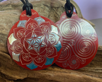 Amulett – Ich bin – Merkaba – Triskele rot mit zinnlegiert ca. 48mmx52 mm – Produktansicht 1