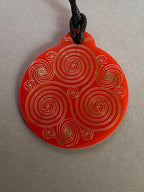 Amulett – Ich bin – Merkaba – Triskele rot mit zinnlegiert ca. 48mmx52 mm – Produktansicht 1
