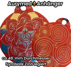 Amulett – Ich bin – Merkaba – Triskele rot mit zinnlegiert ca. 48mmx52 mm – Produktansicht 1