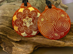 Amulett – Ich bin – Merkaba – Triskele rot mit zinnlegiert ca. 48mmx52 mm – Produktansicht 1