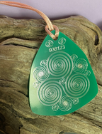Amulett – Disc – Ganesha der Glücksbote+ die – 69 mm / zinnlegiert / grün – Produktansicht 1
