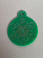 Anhänger Metatron waldgrün, zinnlegiert ca. 52 mm x 62 mm – Produktansicht 1