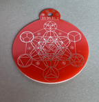 Anhänger Metatron rot, zinnlegiert ca. 52 mm x 62 mm – Produktansicht 1