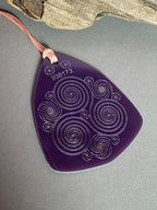 Amulett – Disc – Ganesha der Glücksbote+ die – 69 mm / zinnlegiert / flieder lila – Produktansicht 1