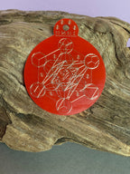 Anhänger Metatron rot, zinnlegiert ca. 52 mm x 62 mm – Produktansicht 1