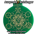 Anhänger Metatron waldgrün, zinnlegiert ca. 52 mm x 62 mm – Produktansicht 1