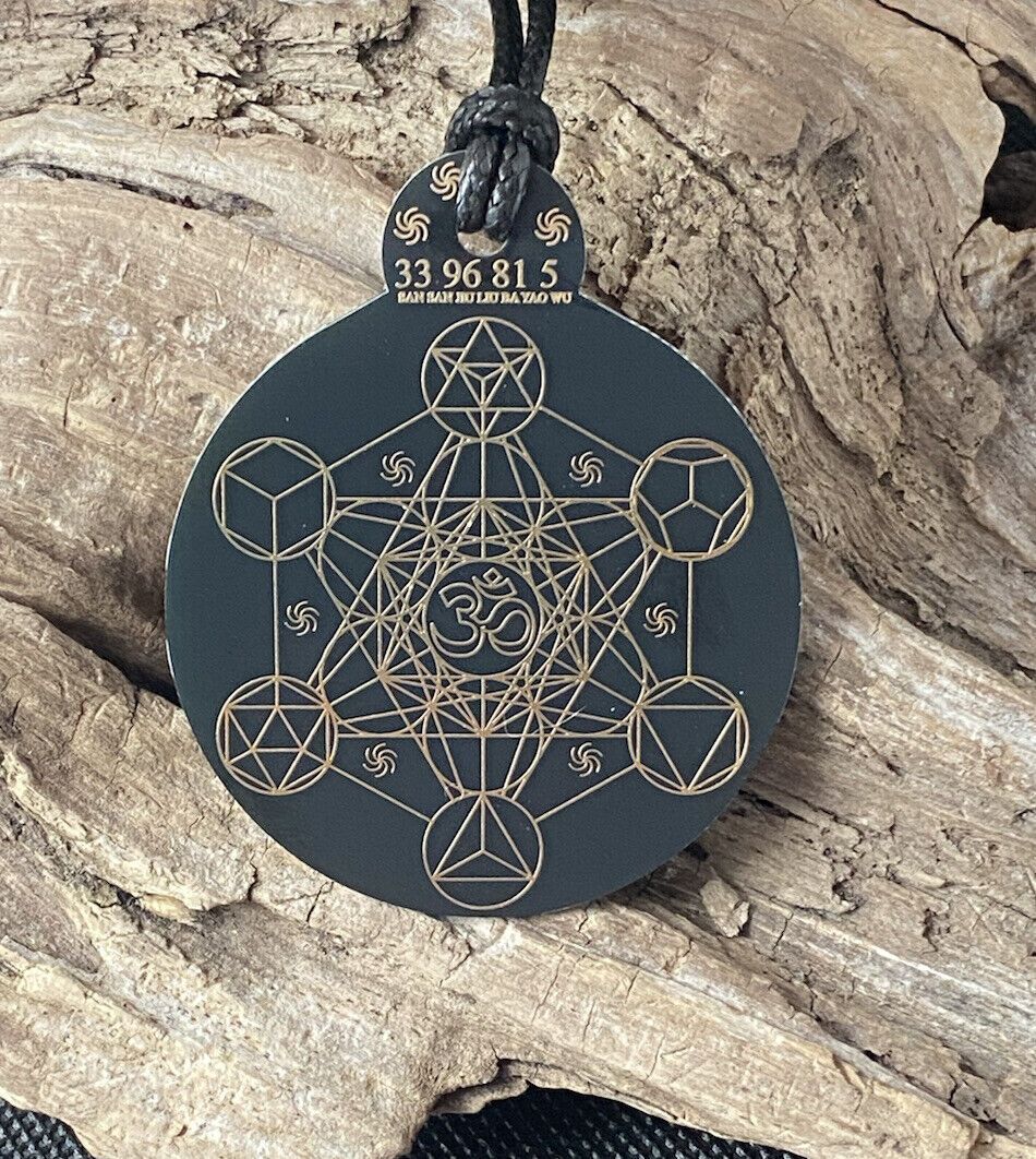 Anhänger Metatron schwarz, goldlegiert ca. 52 mm x 62 mm – Produktansicht 1