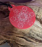 Anhänger Metatron rot, zinnlegiert ca. 52 mm x 62 mm – Produktansicht 1