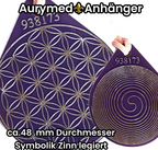 Anhänger Blume des Lebens – Bifilar Spule, flieder lila, ca. 40 mm x 48 mm, zinnlegiert – Produktansicht 1