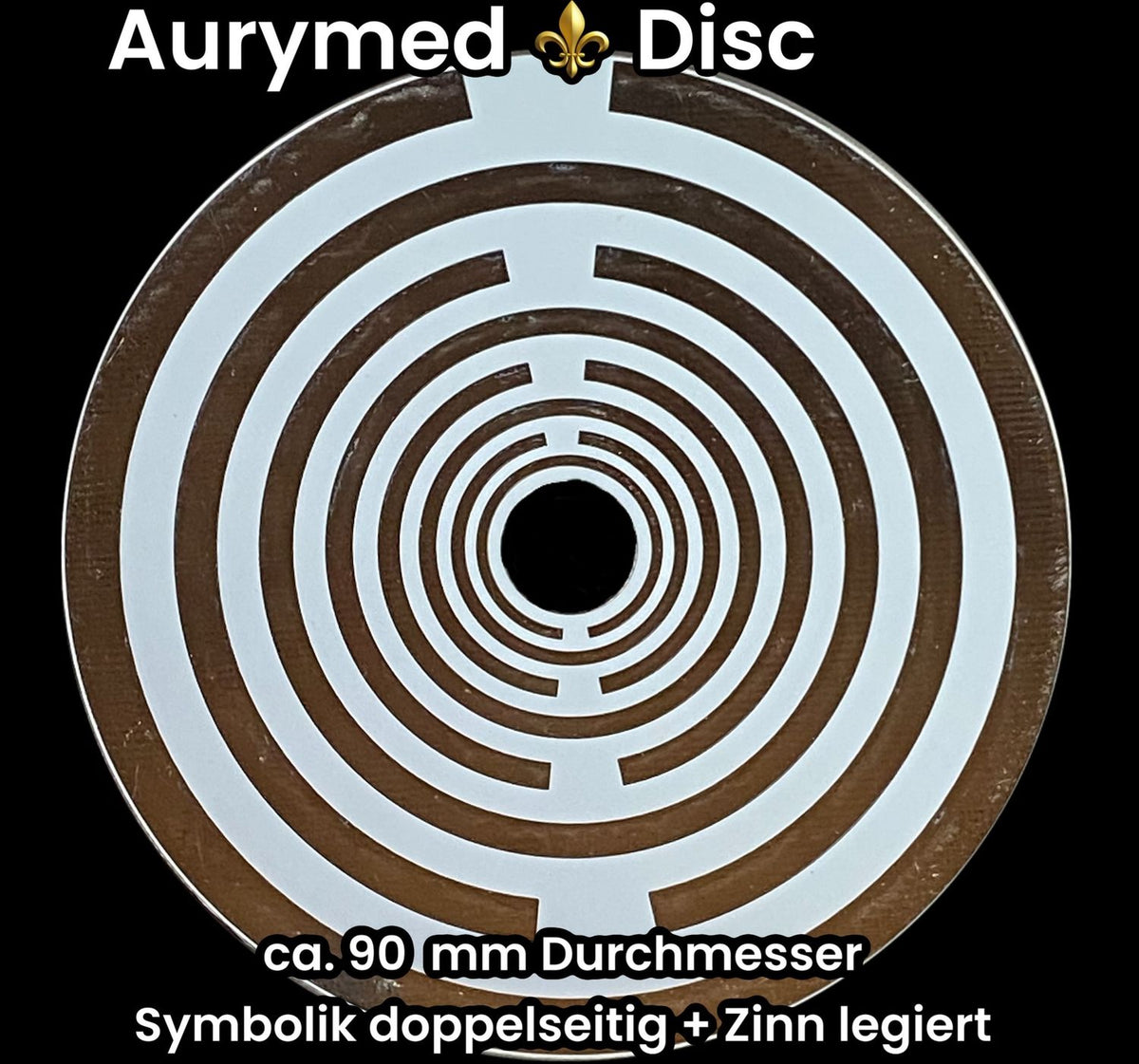 90 mm Disc – Lakhovsky MWO – ohne PLA-Halter / zinnlegiert / weiß – Produktansicht 1