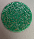 90 mm Discs – Metatron & Dodecagram – Stückzahl wählbar – zinnlegiert – grün – Bild 3