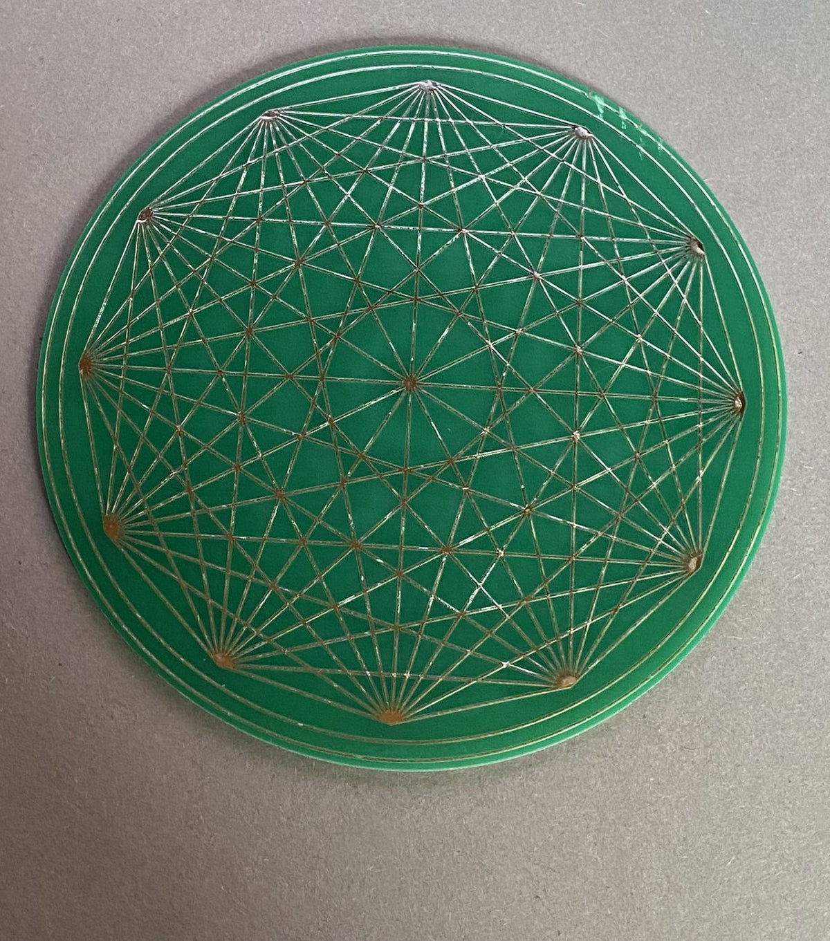 90 mm Discs – Metatron & Dodecagram – Stückzahl wählbar – zinnlegiert – grün – Bild 3