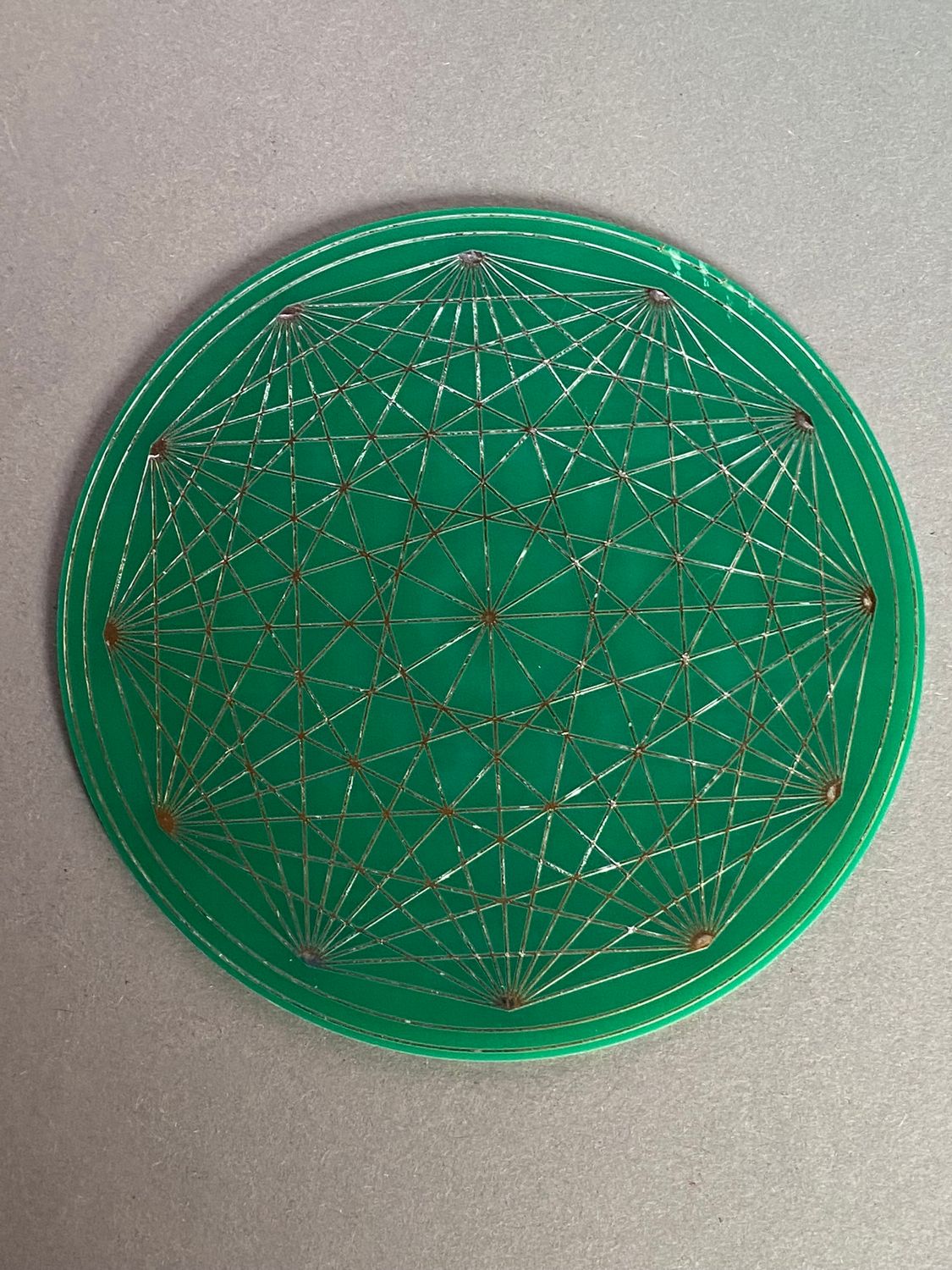 90 mm Discs – Metatron & Dodecagram – Stückzahl wählbar – zinnlegiert – grün – Bild 4