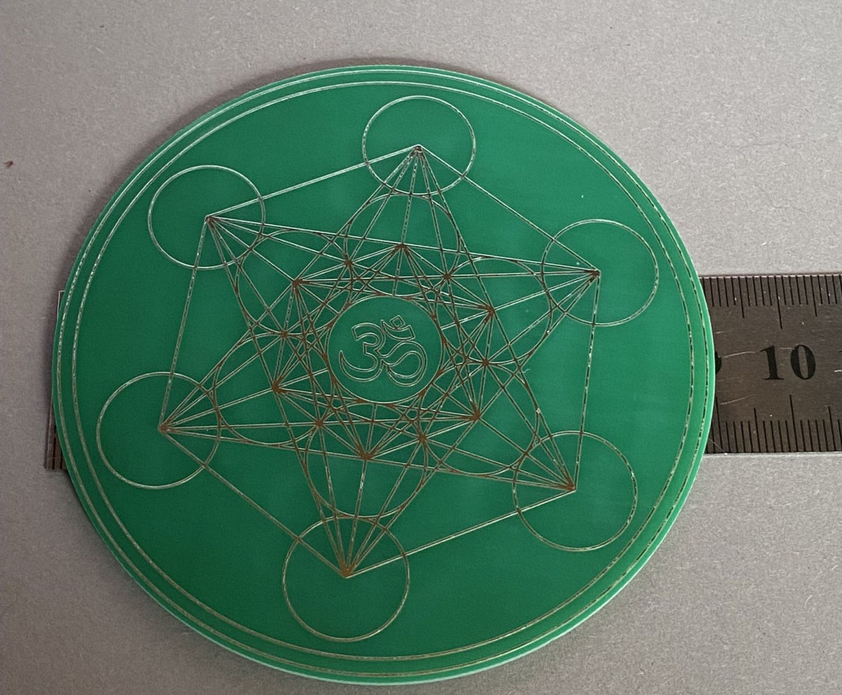90 mm Discs – Metatron & Dodecagram – Stückzahl wählbar – zinnlegiert – grün – Bild 2