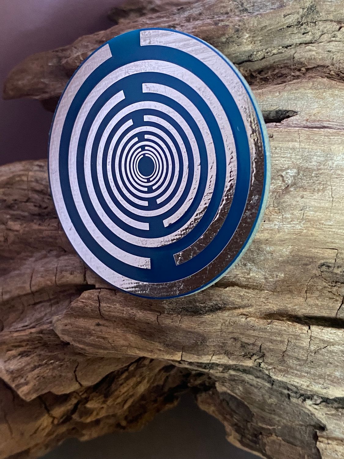 50 mm Disc – 1 Stück Metatron+ die MWO Lakhovsky MWO doppelseitig, blau, zinnlegiert, kupferunterlegt – Produktansicht 1