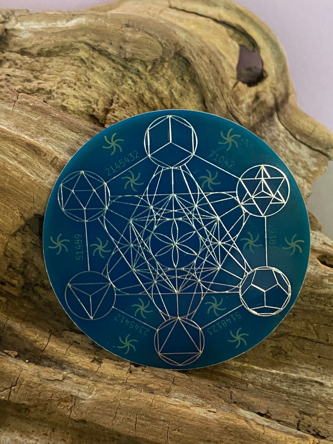 50 mm Disc – 1 Stück Metatron+ die MWO Lakhovsky MWO doppelseitig, blau, zinnlegiert, kupferunterlegt – Produktansicht 1